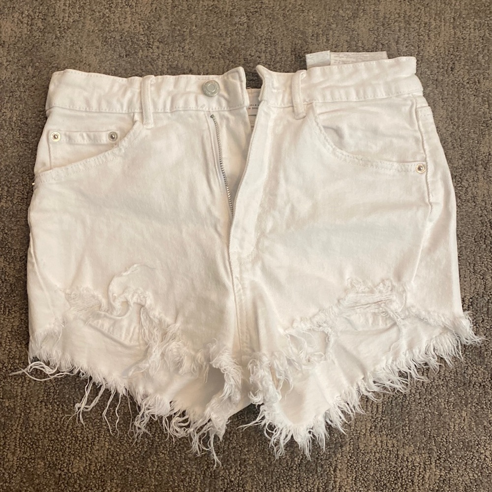 Zara white jean shorts